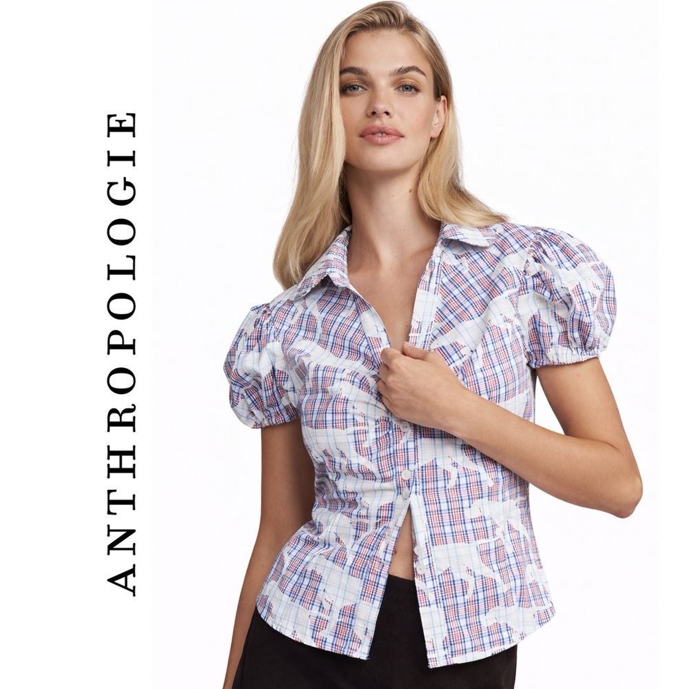 Anthropologie Maeve Puff-Sleeve Blouse